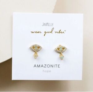 Amazonite Gold Earrings By JaxKelly
